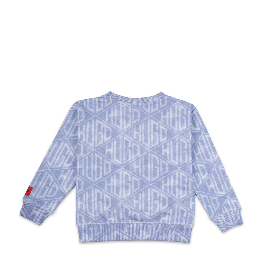Hugo by Hugo Boss Kids All Over Print Logo Crewneck Sweatshirt