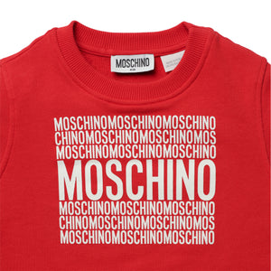 Moschino Kids Square Text Logo Crewneck Sweatshirt
