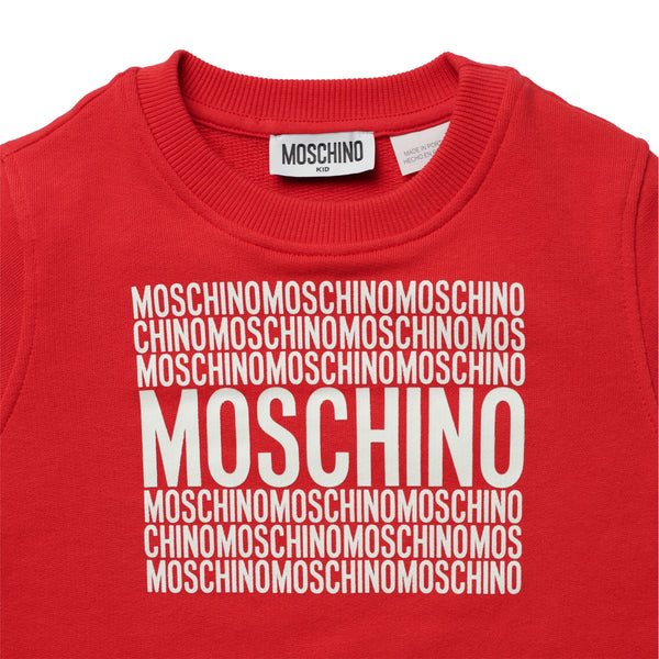 Moschino Kids Square Text Logo Crewneck Sweatshirt