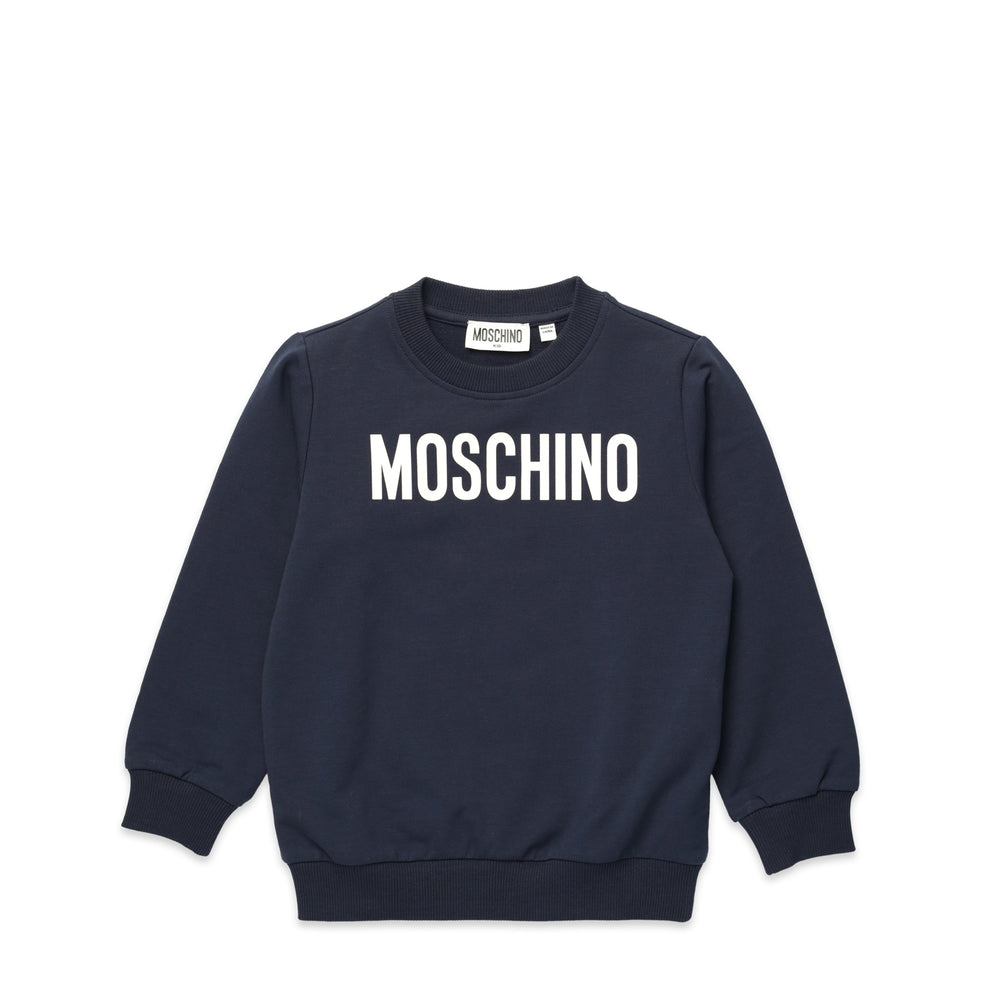 Moschino Kid's Classic Text Logo Crewneck Sweatshirt