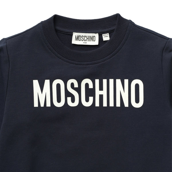 Moschino Kid's Classic Text Logo Crewneck Sweatshirt