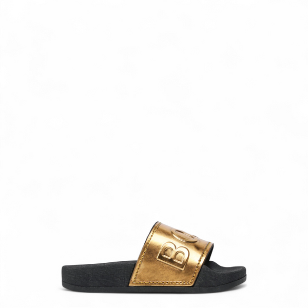 Hugo Boss Kids Gold Logo Pool Slides
