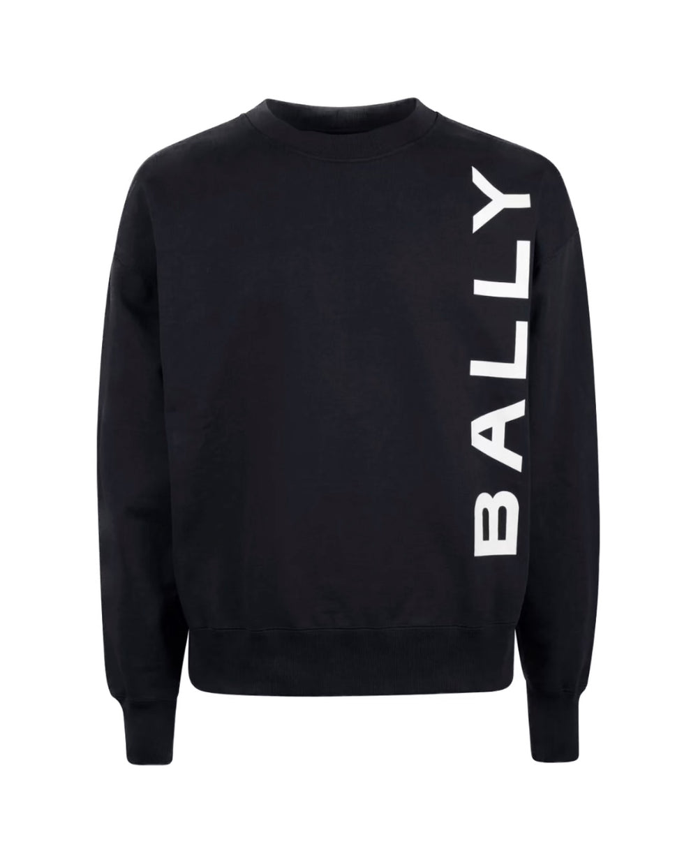 Bally Men's Side-Logo Sweatshirt in Navy Cotton