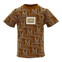 MDB Couture Kid's Monogram Woven T-Shirt - Copper