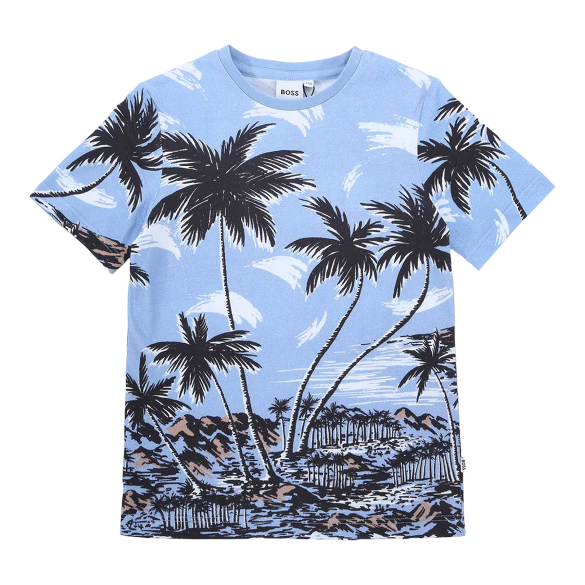 Hugo Boss Kid's Palm Tree Sky Blue T-shirt