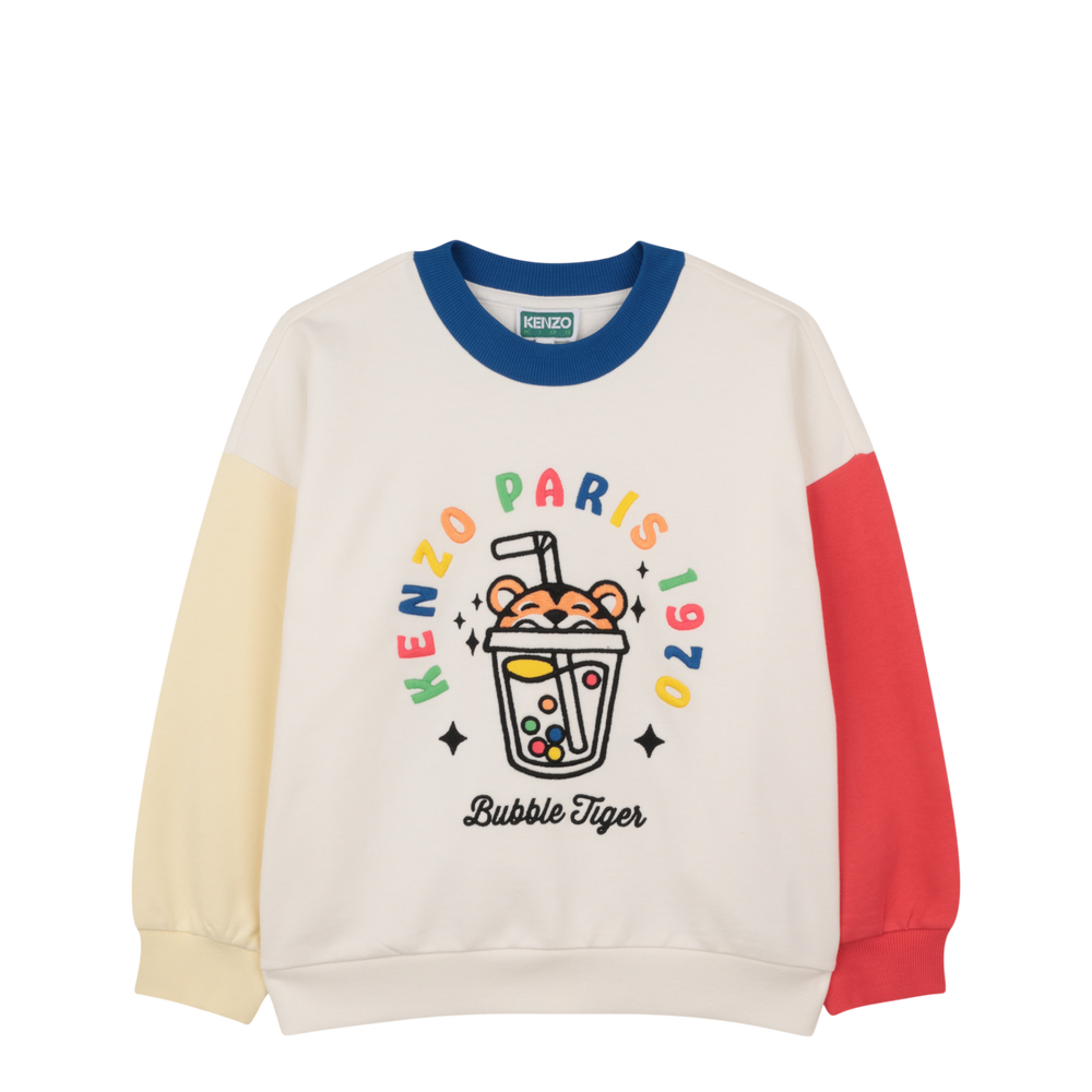 Sweatshirt with colorful design and 'Kenzo' branding on a white background