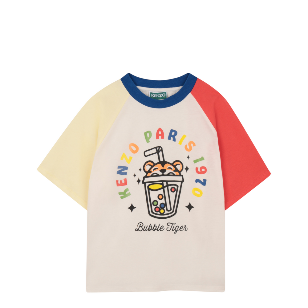 KENZO Kids 'Bubble Tiger' Raglan Jersey Colorblock T-Shirt