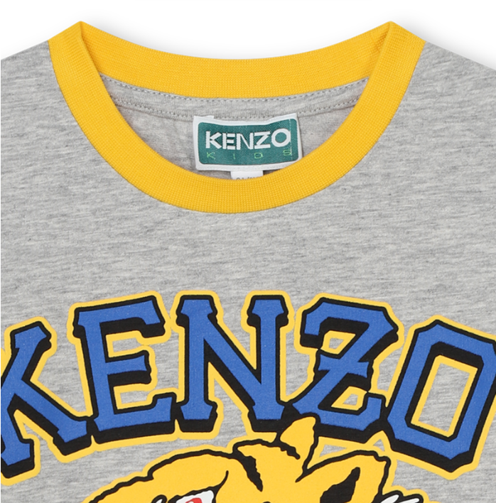 Kenzo Kids Varsity Tiger Ringer Collar Short Sleeve T-Shirt