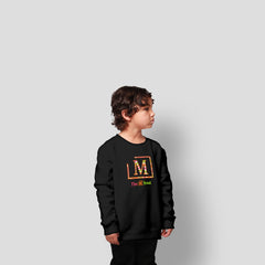 MDB Brand Kids "M" Swirl Embroidered Logo Crewneck Sweatshirt - Neon Swirl