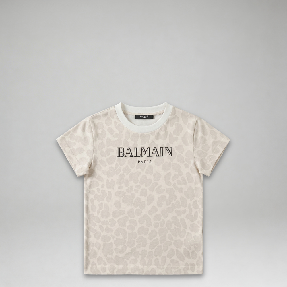 Balmain Kids Girl's Leopard Print T-Shirt