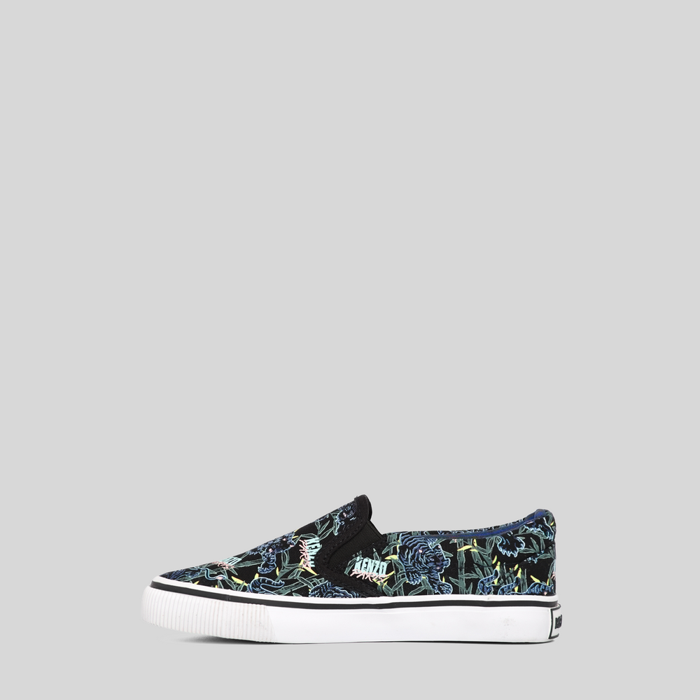 Kenzo Kids Elephant Print Slip-On Sneakers