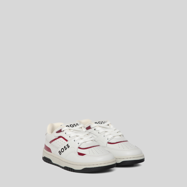 Hugo Boss Kids Lace-Up Leather Retro Sneakers