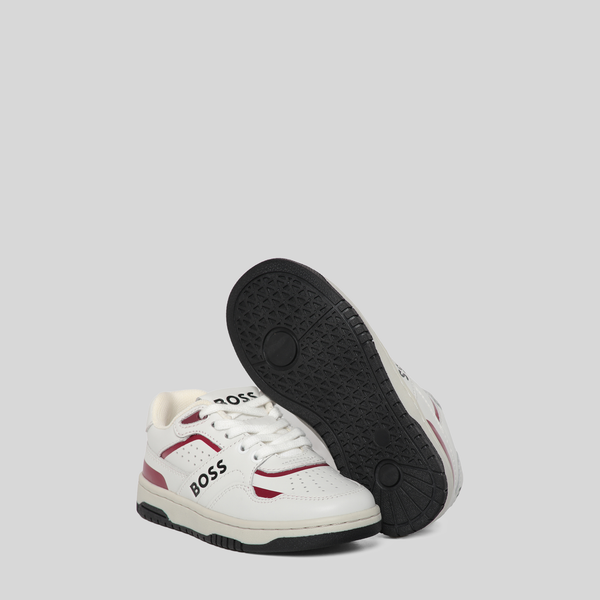 Hugo Boss Kids Lace-Up Leather Retro Sneakers