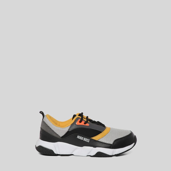 Hugo Boss Kids Leather Mesh Sneakers
