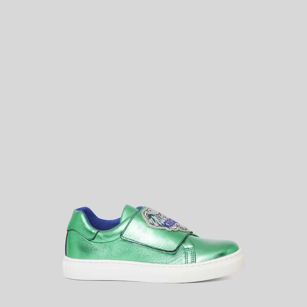 Kenzo Kids Metallic Leather Sneakers