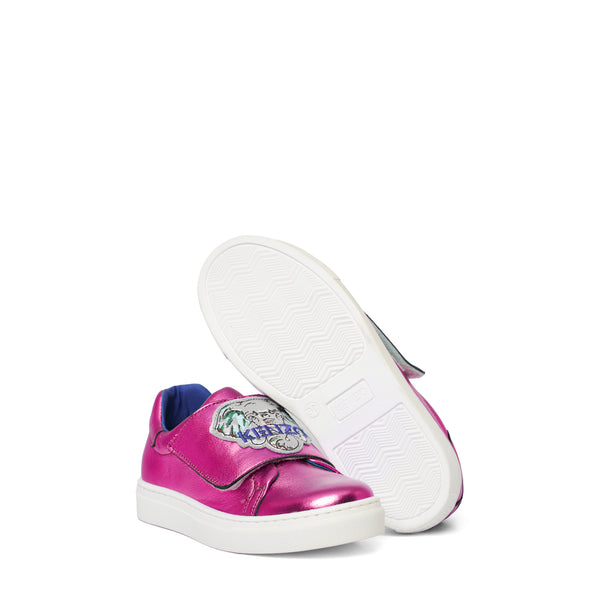 Kenzo Kids Metallic Leather Sneakers