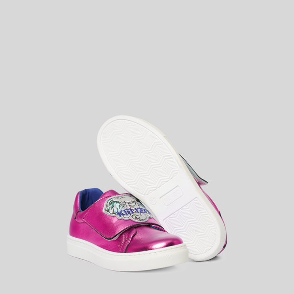 Kenzo Kids Metallic Leather Sneakers