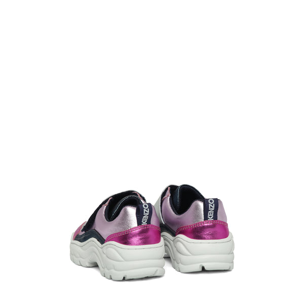 Kenzo Kids Metallic Leather Sneakers
