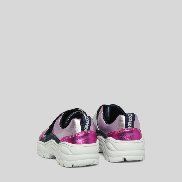 Kenzo Kids Metallic Leather Sneakers