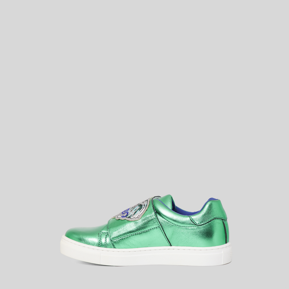 Kenzo Kids Metallic Leather Sneakers