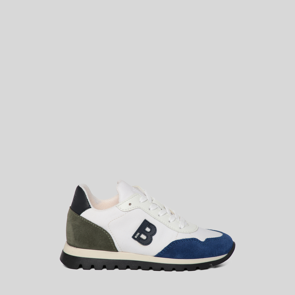 Hugo Boss Kids Mixed Media Monogram Detailed Sneakers
