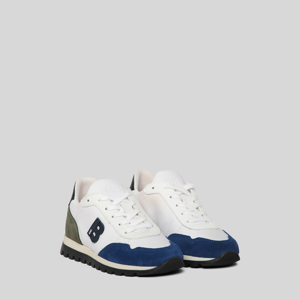 Hugo Boss Kids Mixed Media Monogram Detailed Sneakers