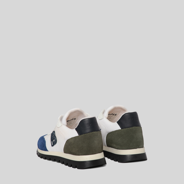 Hugo Boss Kids Mixed Media Monogram Detailed Sneakers
