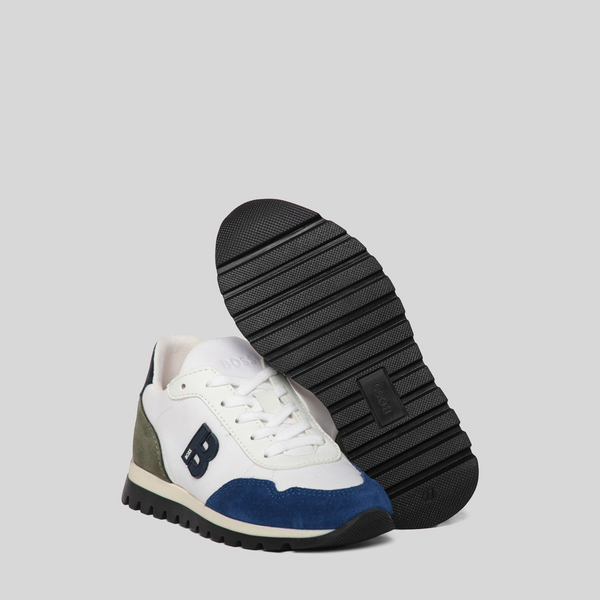 Hugo Boss Kids Mixed Media Monogram Detailed Sneakers