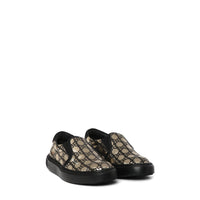 Balmain Kids Monogram Print Slip-On Sneakers