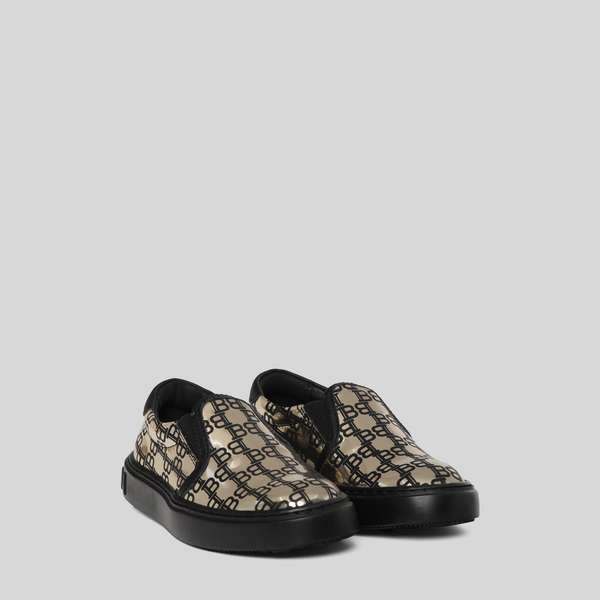 Balmain Kids Monogram Print Slip-On Sneakers