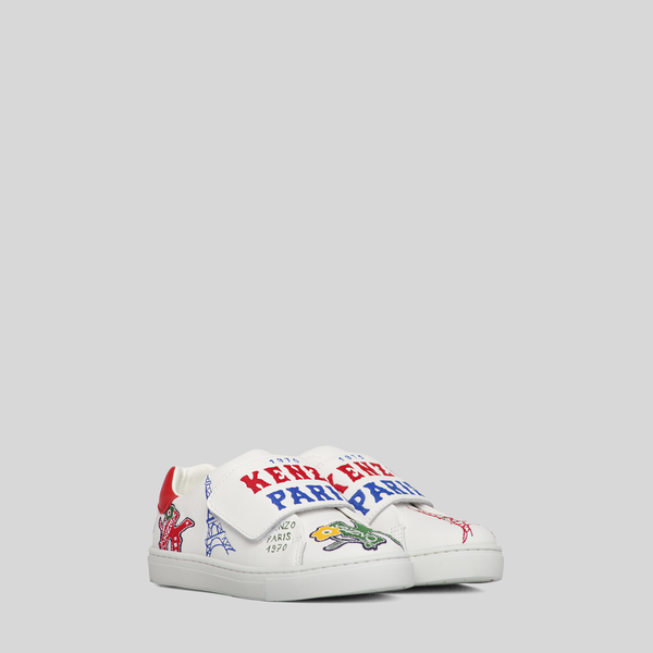 Kenzo Kids Multi-Logo Velcro Strap Sneakers