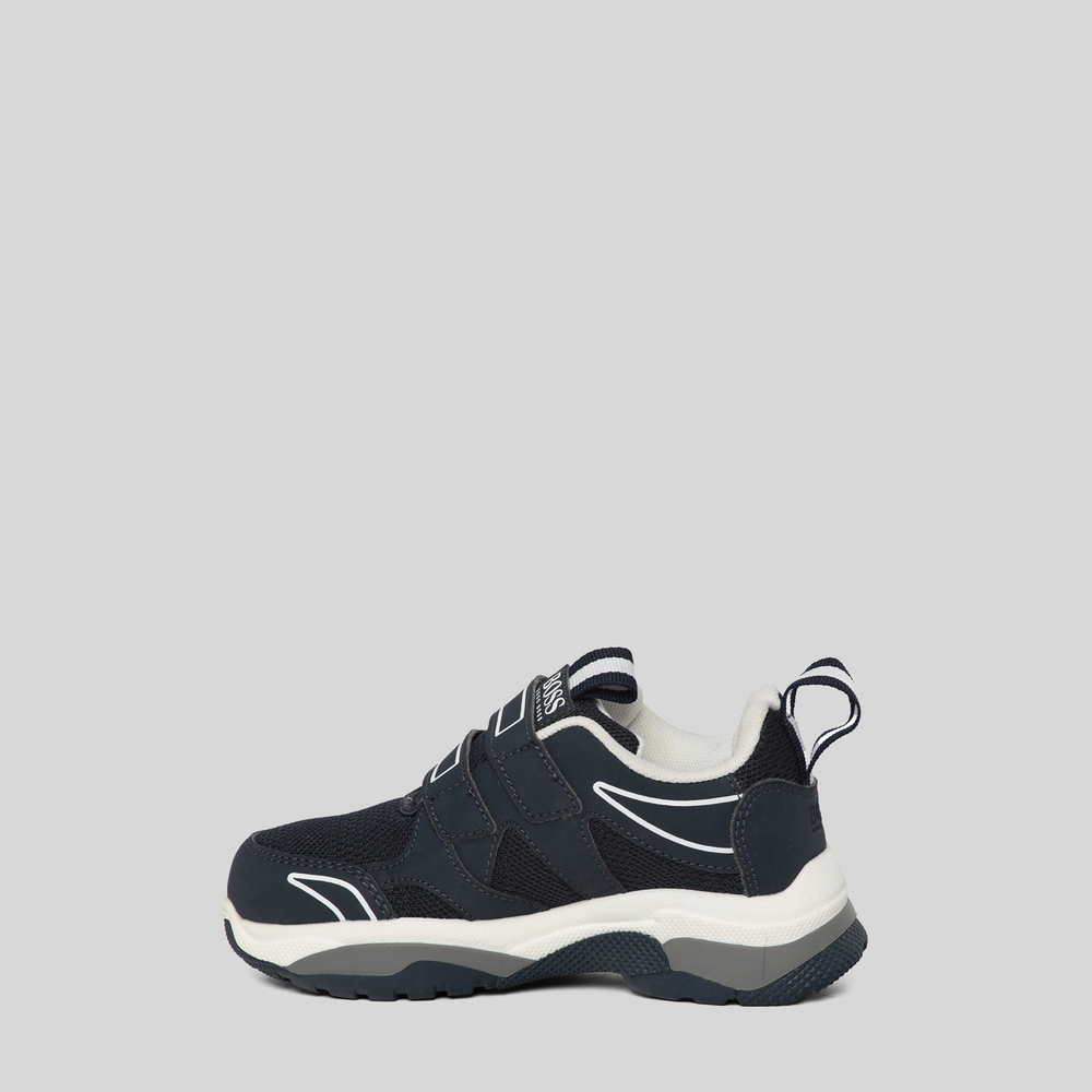 Hugo Boss Kids Velcro Strap Mesh Sneakers