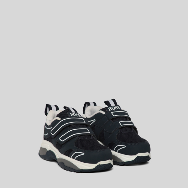 Hugo Boss Kids Velcro Strap Mesh Sneakers
