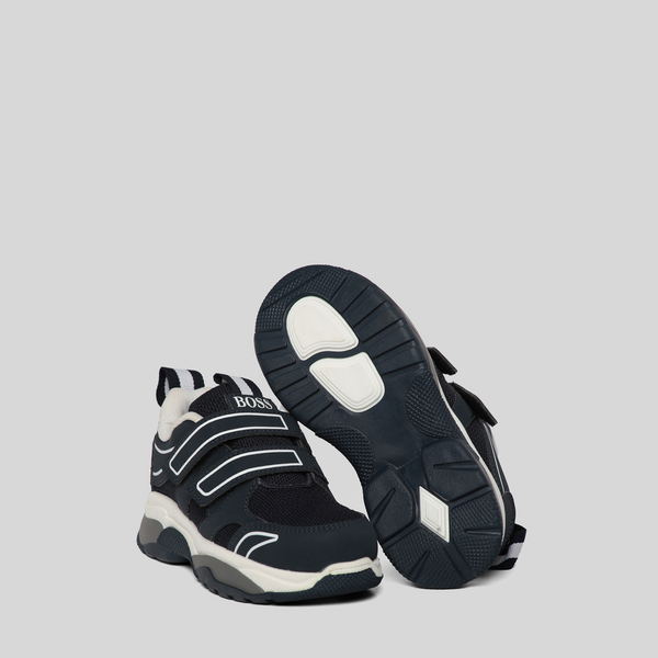 Hugo Boss Kids Velcro Strap Mesh Sneakers