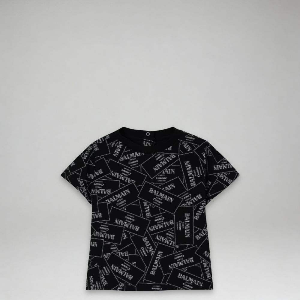 Balmain Kids Toddler's Monogram Label Logo T-Shirt