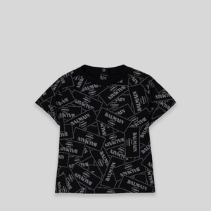 Balmain Kids Toddler's Monogram Label Logo T-Shirt