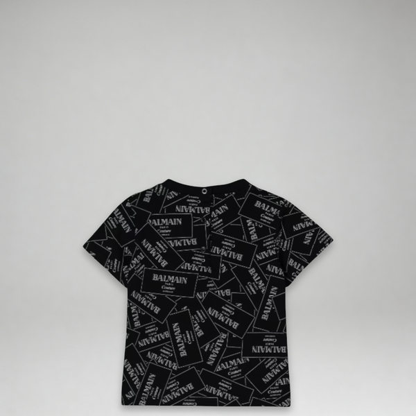 Balmain Kids Toddler's Monogram Label Logo T-Shirt