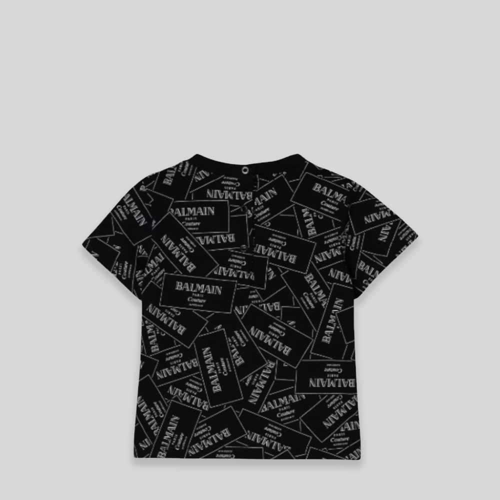 Balmain Kids Toddler's Monogram Label Logo T-Shirt