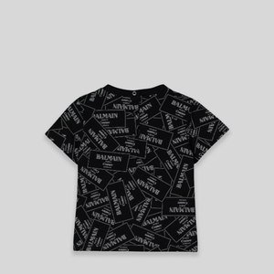 Balmain Kids Toddler's Monogram Label Logo T-Shirt