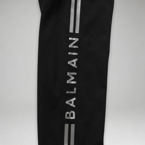 Balmain Kids Girl's Striped Logo Leggings