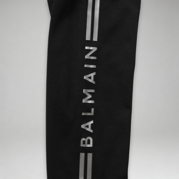 Balmain Kids Girl's Striped Logo Leggings