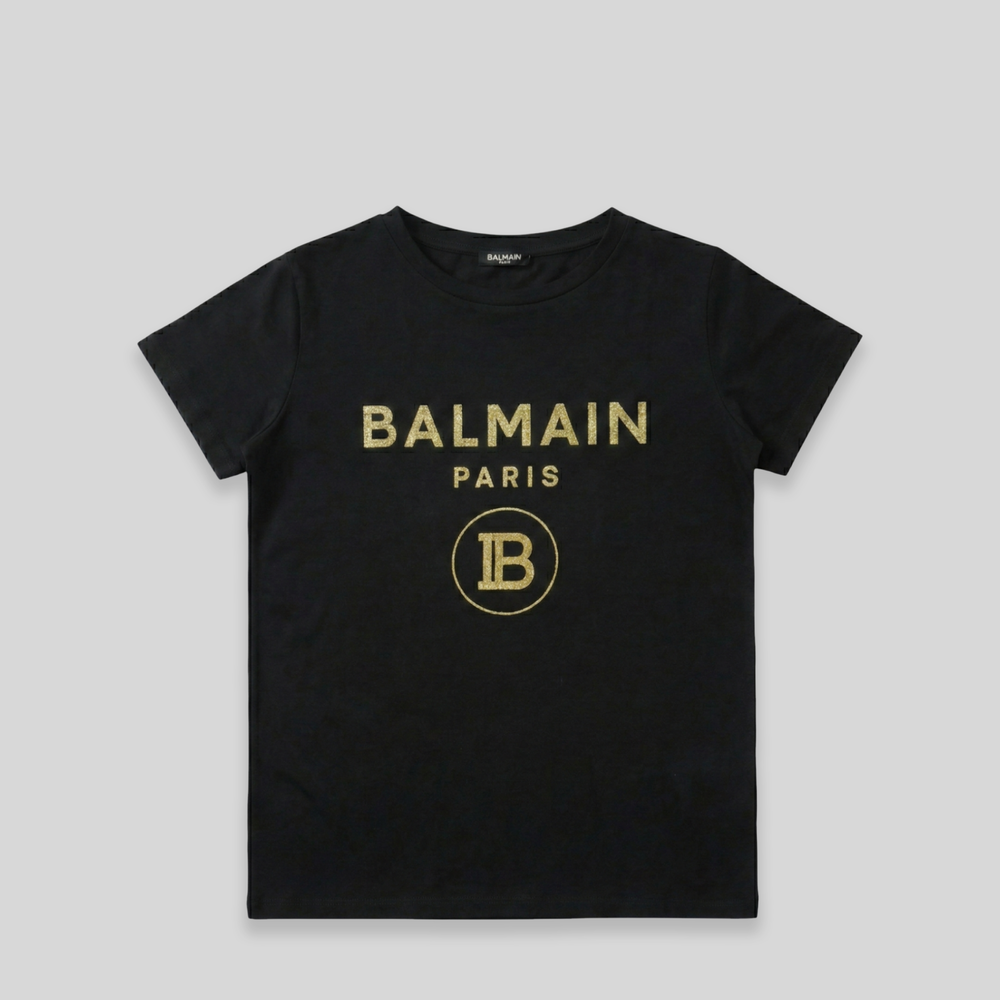 Balmain Kids Glitter Logo T-Shirt