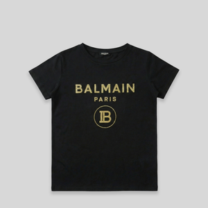 Balmain Kids Glitter Logo T-Shirt