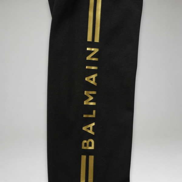Balmain Kids Girl's Striped Logo Leggings