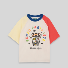 KENZO Kids 'Bubble Tiger' Raglan Jersey Colorblock T-Shirt
