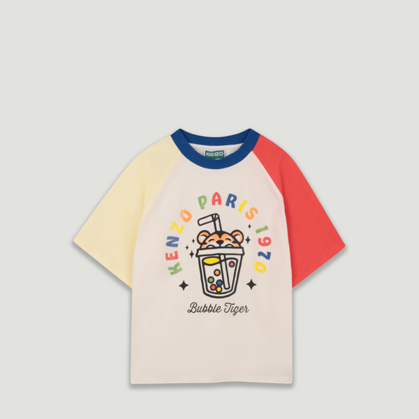 KENZO Kids 'Bubble Tiger' Raglan Jersey Colorblock T-Shirt