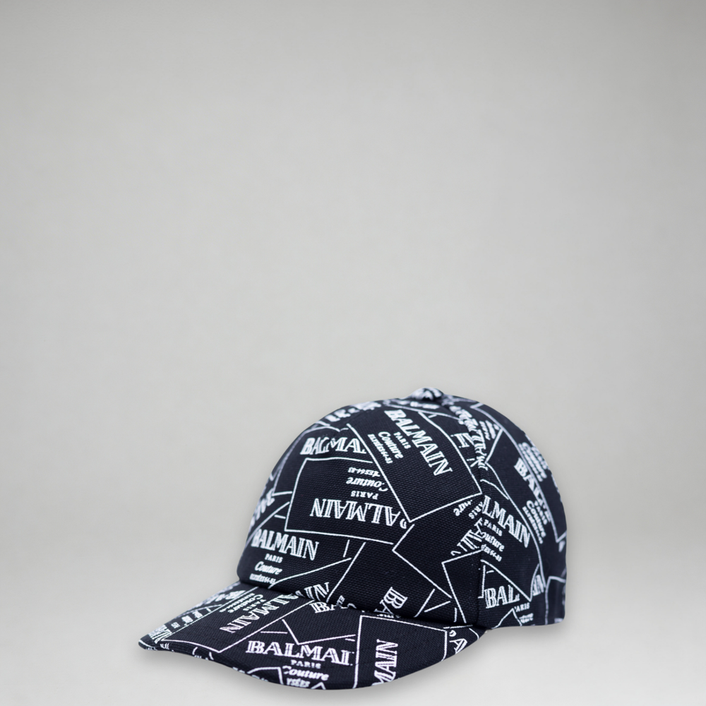 Balmain Kids Monogram Label Logo Adjustable Cap