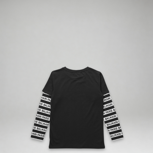 Balmain Kids Long Sleeve Institutional T-Shirt