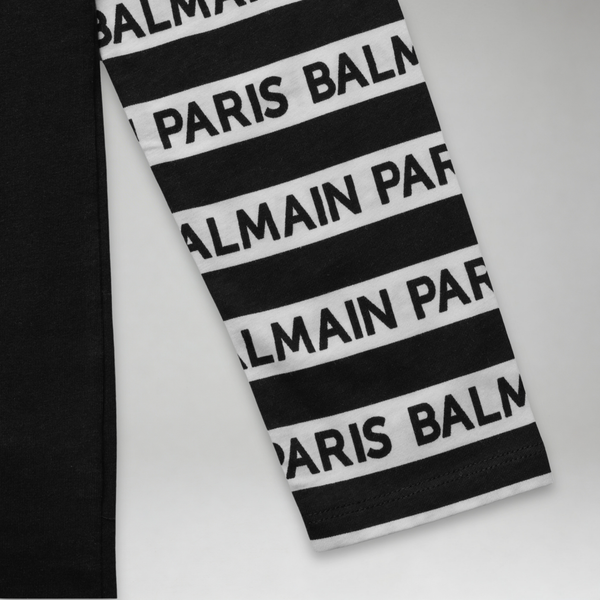Balmain Kids Long Sleeve Institutional T-Shirt