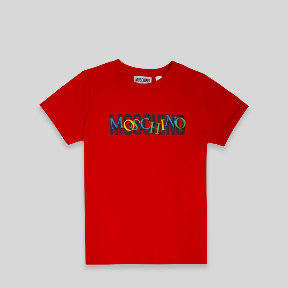 Moschino Kids Multicolor Double Logo T-Shirt